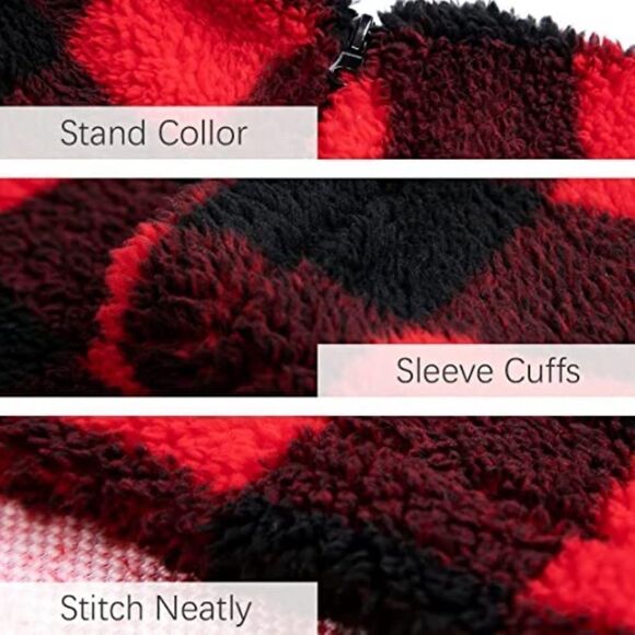 ⭐️nwt Les Umes Sherpa Fuzzy Fleece Collar Sweatshirt⭐️ - Picture 3 of 10